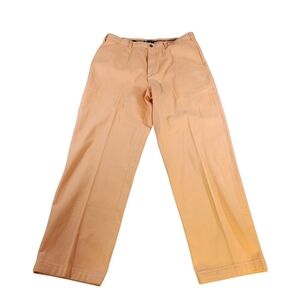 J. Peterman Men's Size 36x32 Orange Denim Dress Pants Slacks Straight Wide Leg